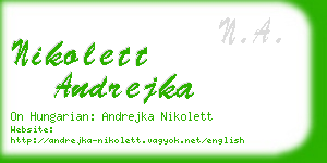 nikolett andrejka business card